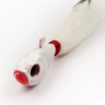 2oz 56G Tackle Mylar Series Bucktails Pearl White Metal Jig Head with Deer Hair Hand Tied – Metal Jig – view 4