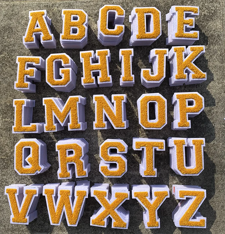 Wholesale Customization Alphabet Colourful Adhesive Chenille Varsity