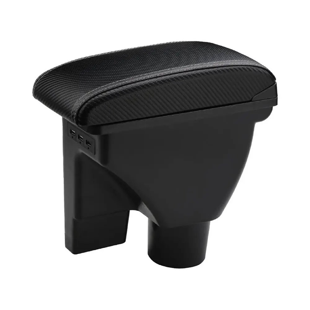 product car armrest box usb charging double layer central store content cup holder ashtray center storage box-3