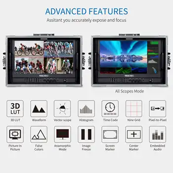SEETEC ATEM156S-CO 15.6  4*SDI Multi-camera Broadcast Monitor with Flightcase Portable Broadcast Monitor Field Monitor Broadcast detail image