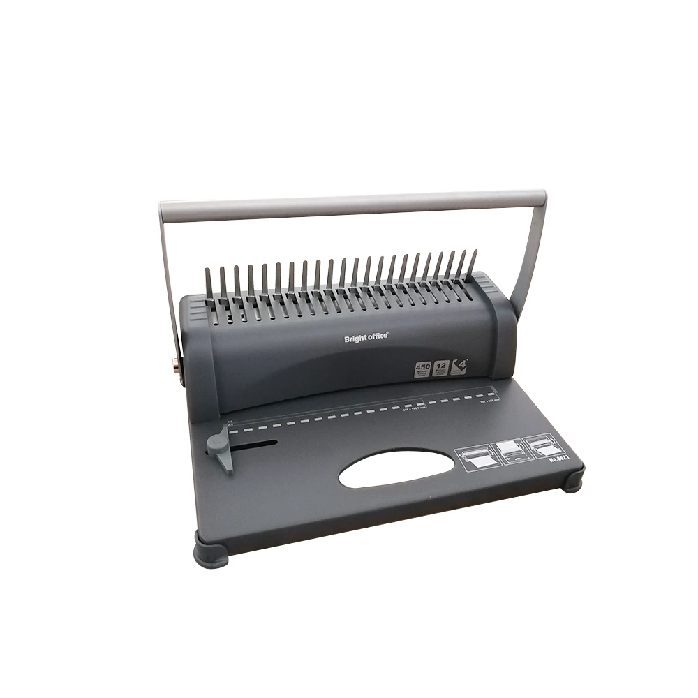 Manual Plastic Comb Book Binding Machine A4 Size 21 Holes 12 Sheets Punching Paper Document Book Binding