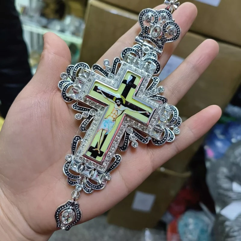 Acquista Nuova Collana A Croce Femminile Intarsiata Con Zirconi Cubici Bianchi/rosa, Collana Da Donna Versatile Alla Moda Per Gioielli Da Festa In Italia A Partire Da 11 - Foto 9