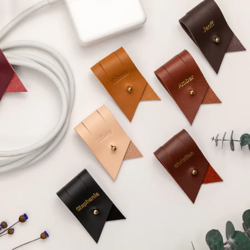 Leather Cord Keepers Made In The USA By Stitch And Rivet From Remnant - Foto 5