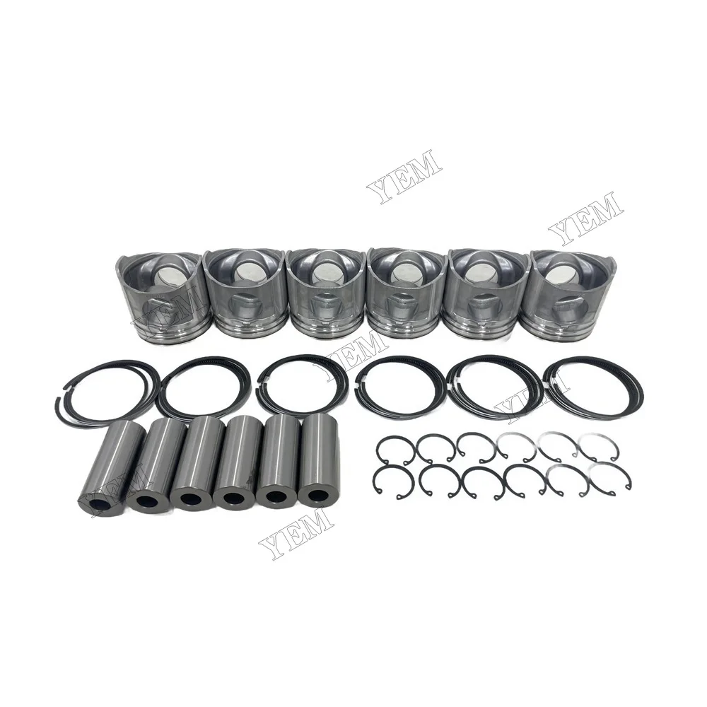 Piston With Rings Set Compatible for Komatsu 6D110 Universal Engine Parts 4