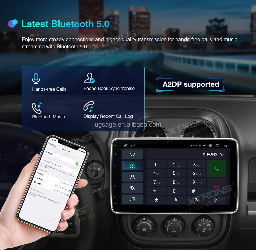 Xtrons 10.1 Inch 1 Din Universal Android 11 Car Radio Multimedia System