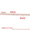 Chaîne de queue en or rose 0,6x4x5mm