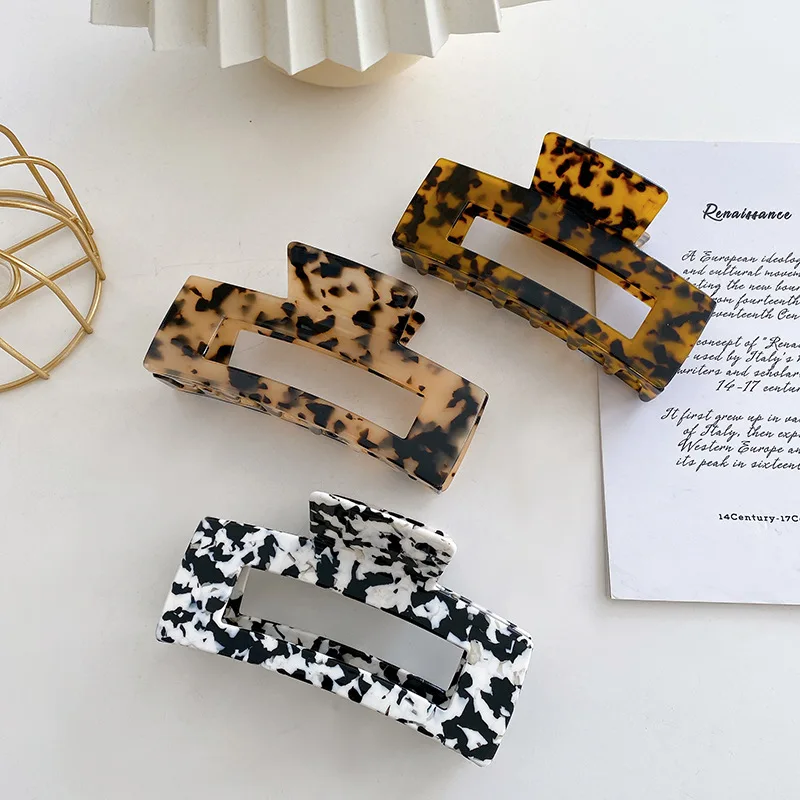 Оптовая продажа модные аксессуары для волос женские элегантные заколки большой размер 13 см клипсы имитации уксусной кислоты с зернистой