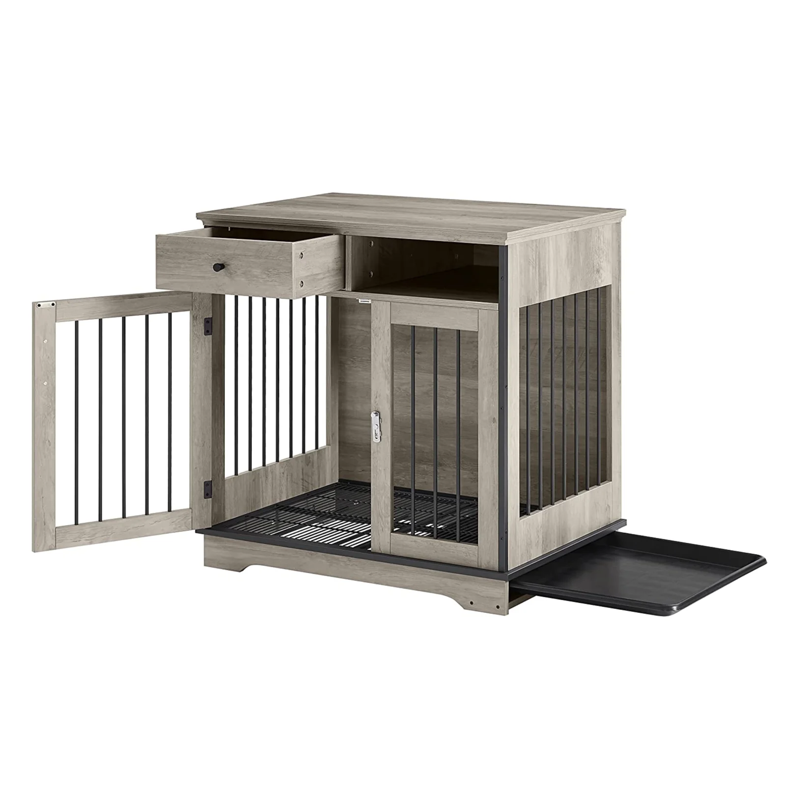 Dog Crate Furniture Wooden Dog Kennel Pet House With Removable Tray And