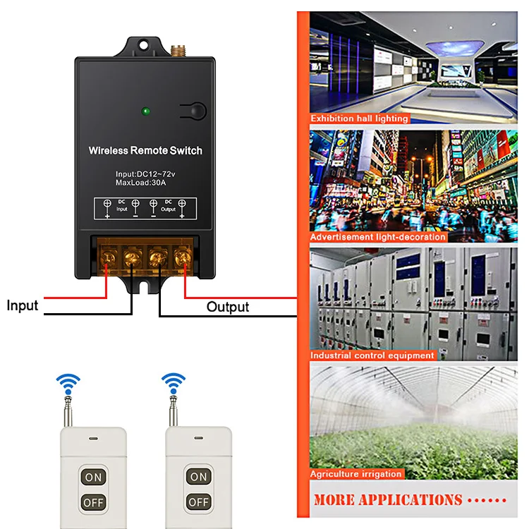 GLC 30a Relay 5km Long Range Remote Control On/Off Rf Switch Remote Starter Switch 12v Wireless Remote Switch With Feedback