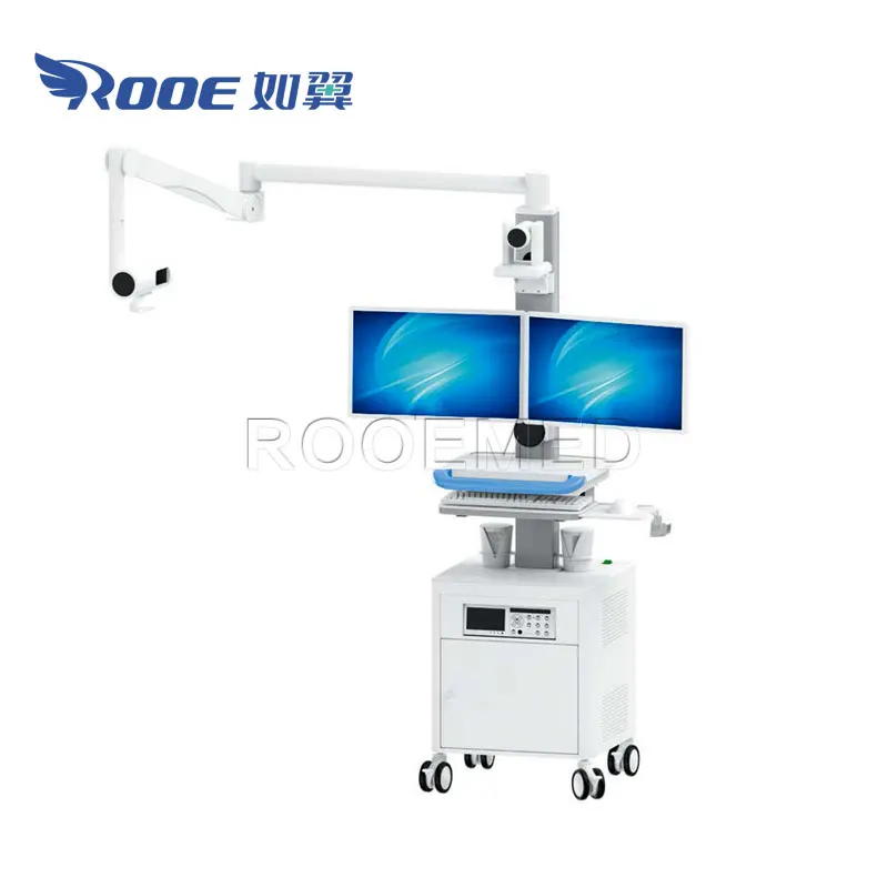 Medical Telemedicine Devices System Trolley for Doctor Remote Guidance and Consultation