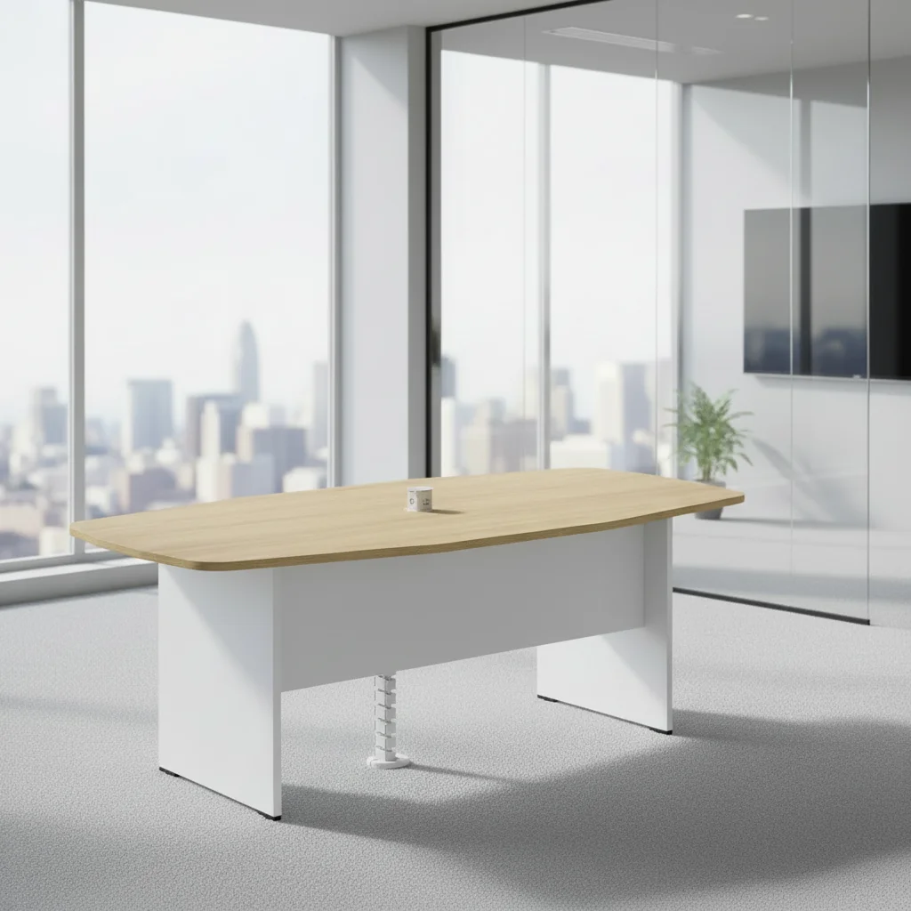 Modern Extendable Durable Automatic Convertible Meeting Table Dual Panel ABS Connection Wood Frame Conference Desk Office 6