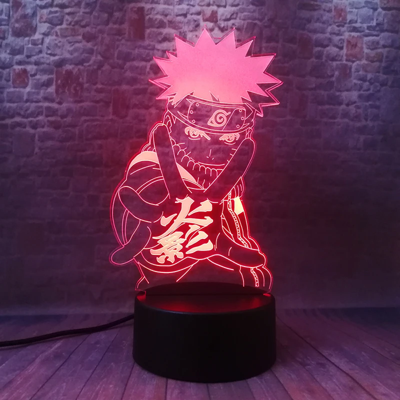 3D Illusion LED NightLight Colorful Touch Flash Light Desk Decor Japan Manga Model Naruto Anime Figure Light-up Toys