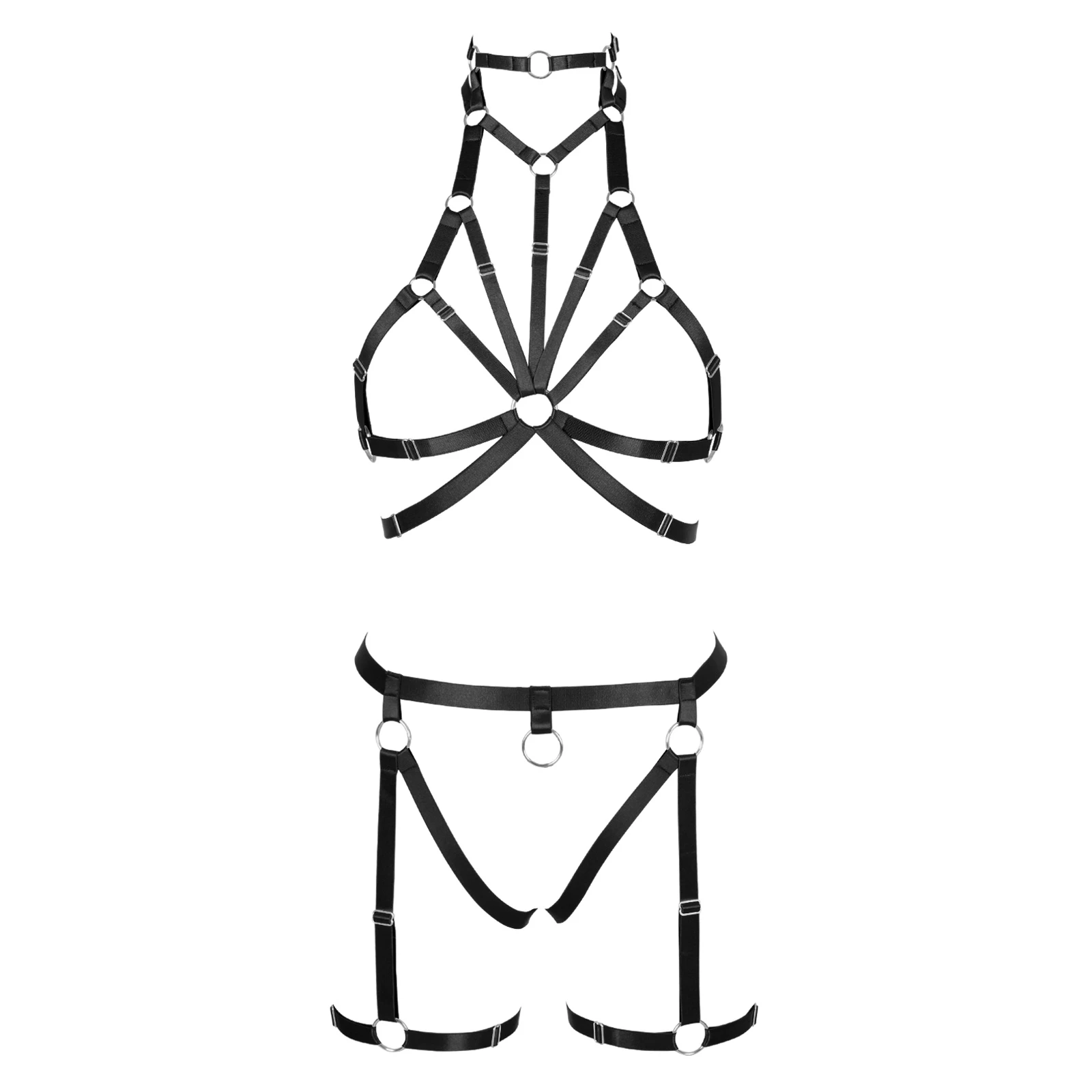 Women's Full Body Harness, Adjustable Strap Harness, Cage Bodysuit