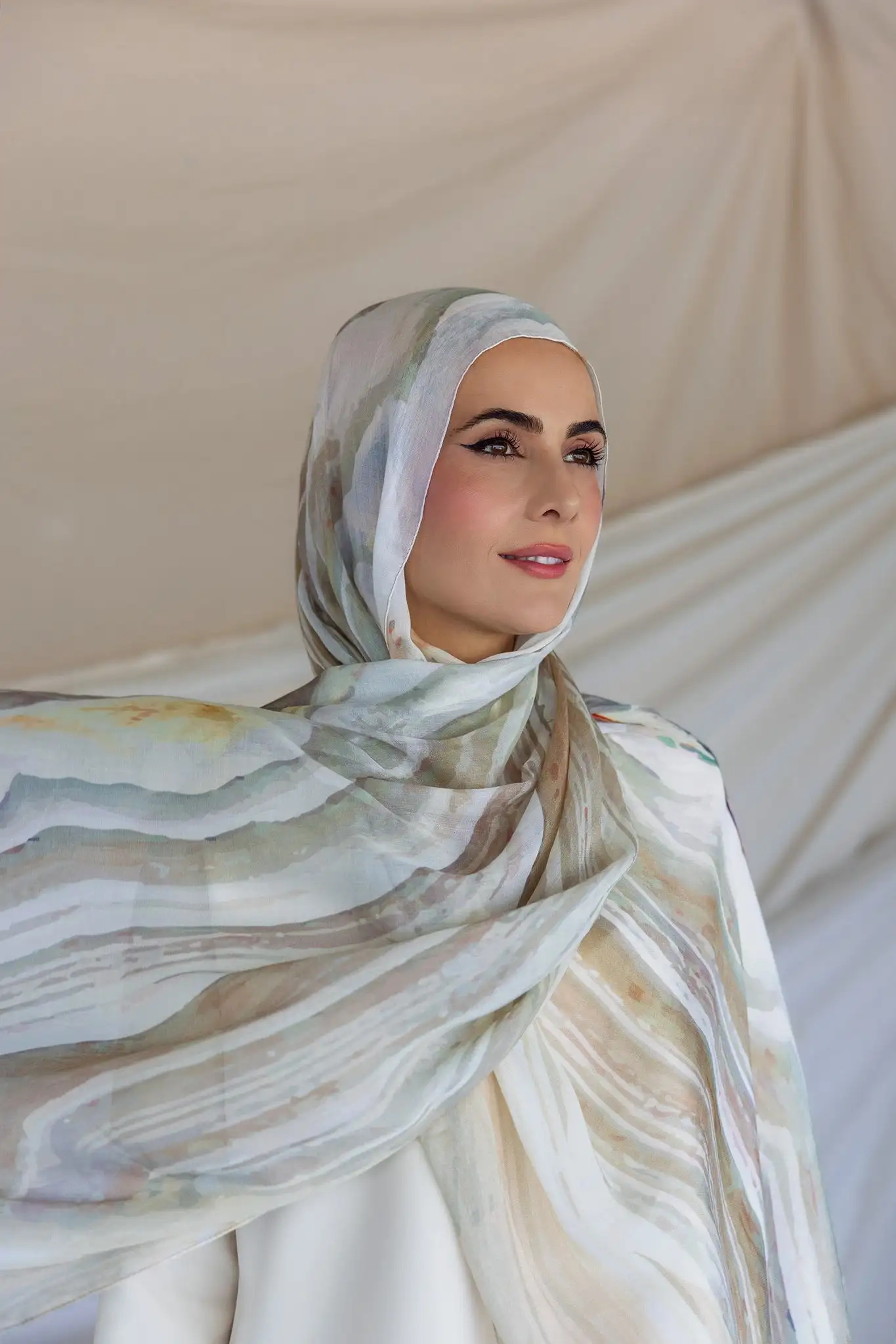 Ombre Hijab Printed Marble Modal Hijab Scarf Cotton Viscose  Bamboo Modal Not See Through Soft Print Modal Hijab