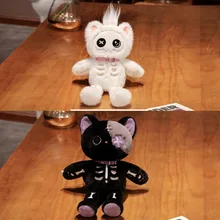 New Plush Skeleton Cat Doll Cute Cartoon Doll Creative Gift Fashion Pillow Doll