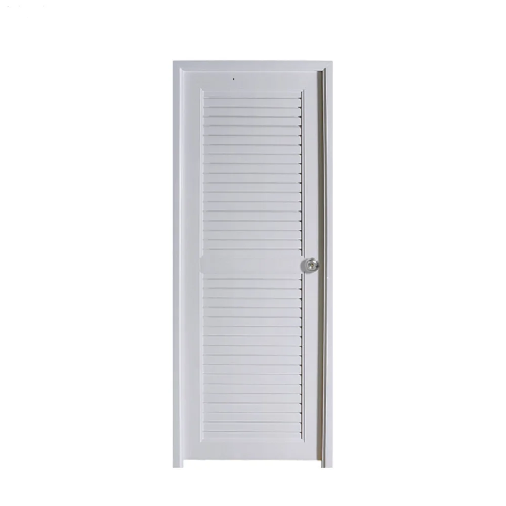 Modern Waterproof Finished PVC Plastic Decorative Interior Bathroom Door Panel White with 5-Year Warranty