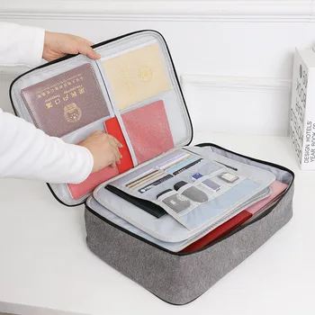 ID Storage Bag Large Capacity File Account Book File Organizing Box Certificate Passport Card Storage Case Box Bag