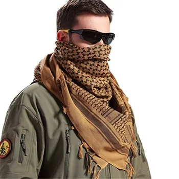 New Arab Scarves Men's Winter Military Windproof Scarf Muslim Cotton Thin Hijab Desert Wraps Multifunction