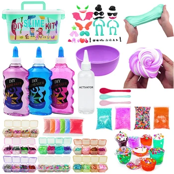 Wholesale OEM Party Favors for Kids for Girl Boys Glimmer Crunchy Foam Jelly Cubes Stress Relief Toys Slime Kit Confetti Slime