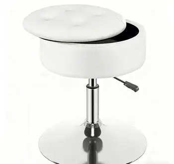 For Amazon Hot-Selling Adjustable Round Vanity Stool Modern Bedroom Makeup Storage Stool for Living Room for Beauty & Nail Use