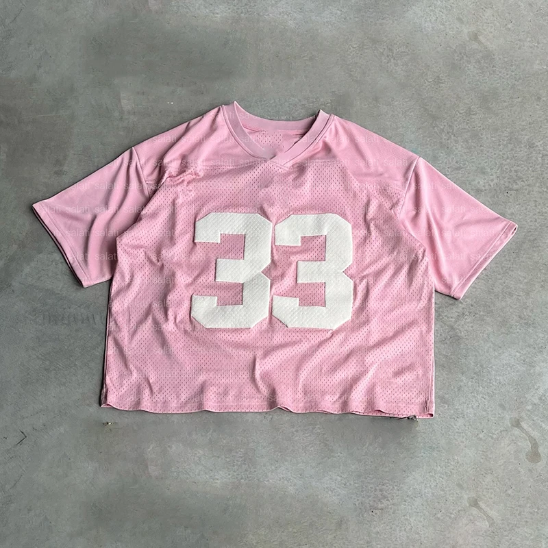Custom V Neck Quick Dry Heavyweight Boxy Puff Printing T Shirts Mesh Soccer Baseball Basketball Football Jersey T-shirts for Men gallery 8