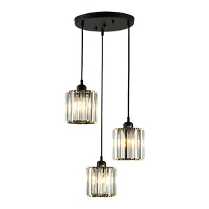 JACKSUN Golden Pumpkin Pendant Lamp Villa Living Room Crystal Decorative Chandeliers and Pendant Lights