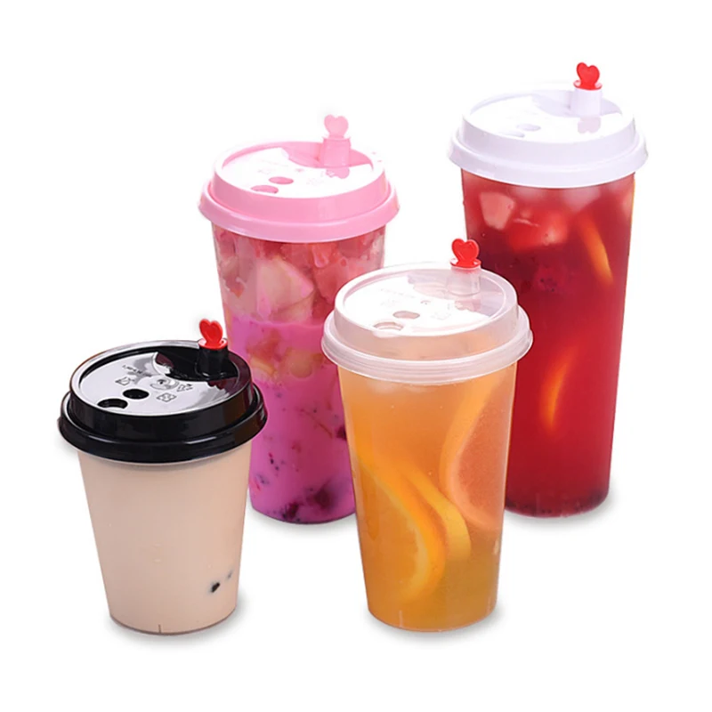 50pcs/pack 360/500/700 U Shaped Bubble Tea Cup Soft Plastic Cup Boba Tea  Cups Disposable Cups Accept Customization