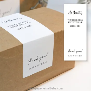 Custom Printing Logo Sticker Sheet Rectangle Thank You Adhesive Packaging Label Sticker
