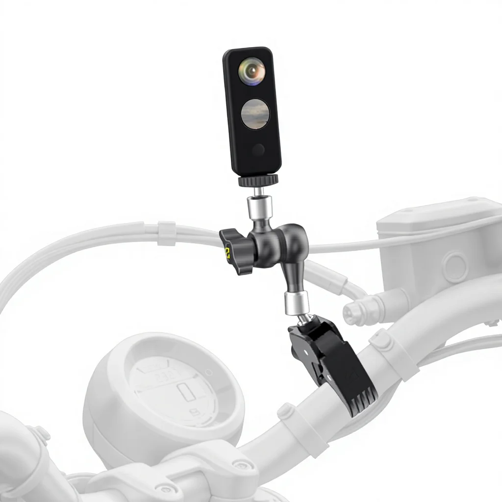SMNU Camera Friendly Compatible With All Sports Camera Holder for Motorcycle Bicycle Scooter Bike Handlebar Mount