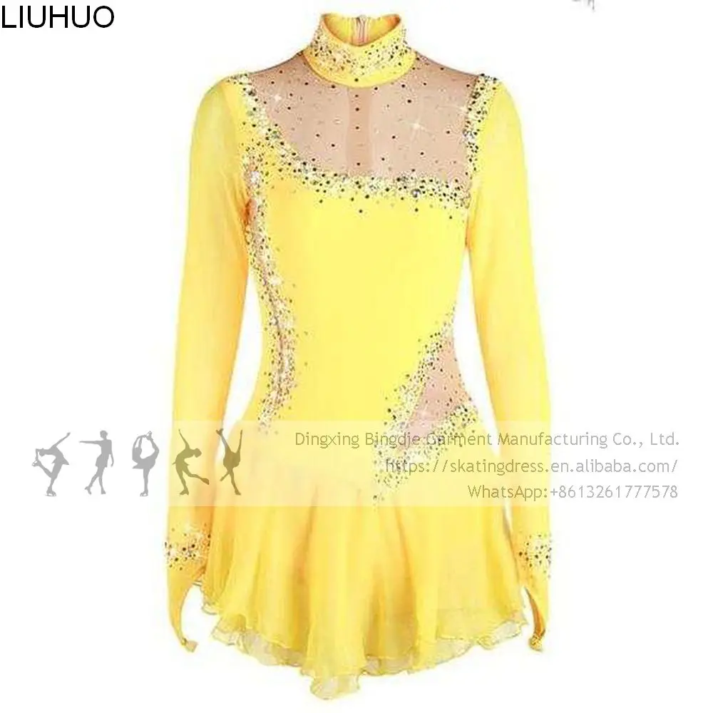 yellow figure skating dresses