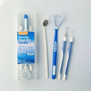 Daily Care Orthodontic Usage Probe Hook Mirror Tongue Scraper Combination Portable Travel Dental Tool Kit for Daily Oral Care