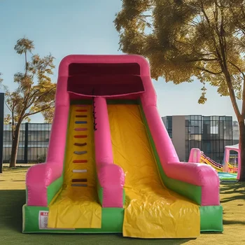 Popular Custom Commercial Inflatable Building Waterslide for Rent for Trampoline Park