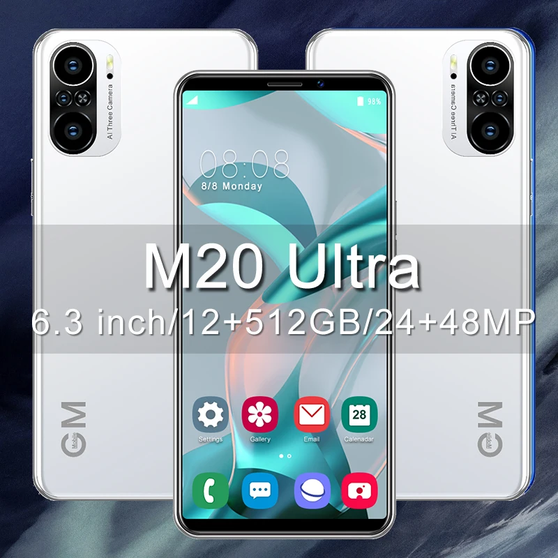 Игровой мобильный телефон M20 ULTRA 16 ГБ + 6,0 ГБ с большой памятью, 512 дюйма, Android 11, мобильный телефон с красивой камерой, оптовая цена