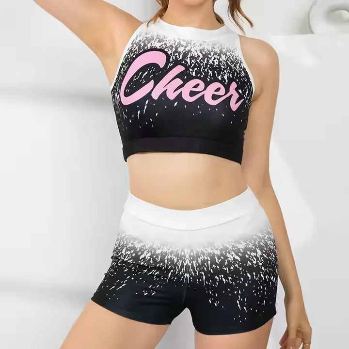 Sublimation Performing Dance Wears Different Colors Cheer Tracksuits Dance Studio Team Practice Includes Leotard