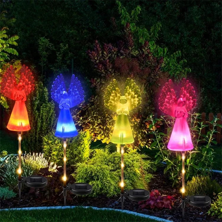 Outdoor Solar Angel Lampe Weg Outdoor Garten Led Pfahl Lichter Balkon Beleuchtung Dekoration Für Patio Gehweg Weg