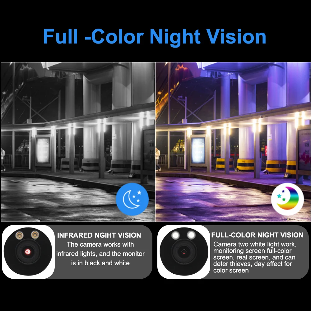 Full Color Night Vision 5mp 6mp Color Vu Ip Camera Ir Turret Dome  Starlight Outdoor Security Hik Nvr Plug Play