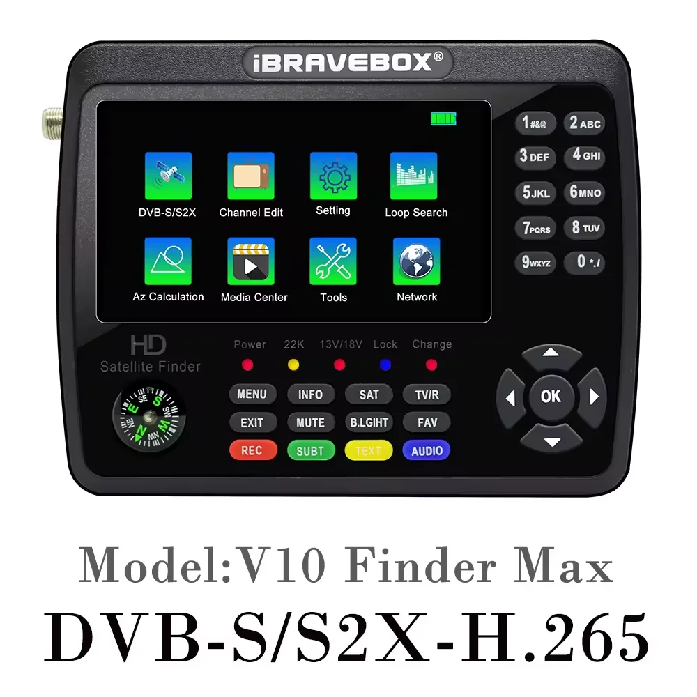 Digital TV Satellite Receiver Signal Test Meter HD H.265 DVB Sat Finder V10 Finder Max