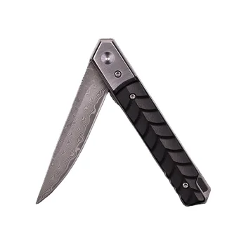 Folding Pocket Knife Newly Designed Damascus Steel Outdoor Camping Tactical Survival Knife with Key Chains