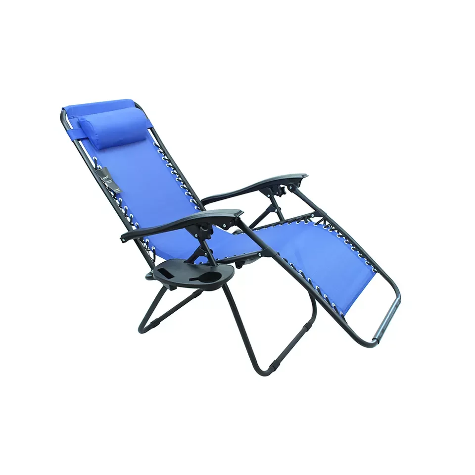 Outdoor Sun Lounger Padded Office Zero Gravity Folding Reclining Lounge