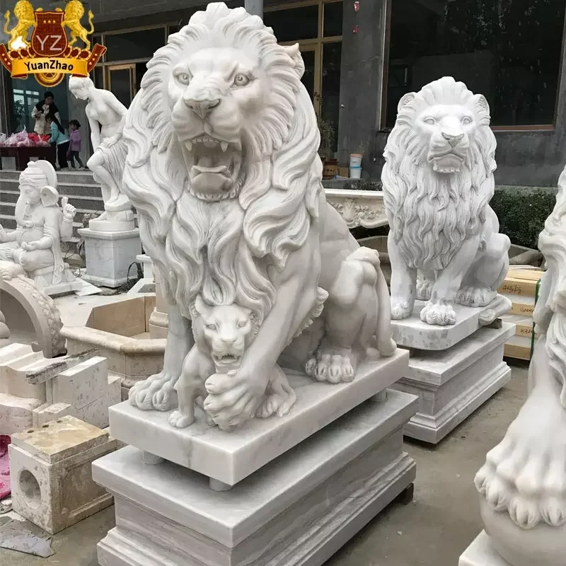 獅子　石彫刻 屋外庭園装飾 中国獅子石彫刻と彫刻作品 花崗岩 大理石 中国守護獅子