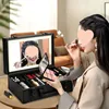 Grande trousse de maquillage miroir LED (avec lumière)