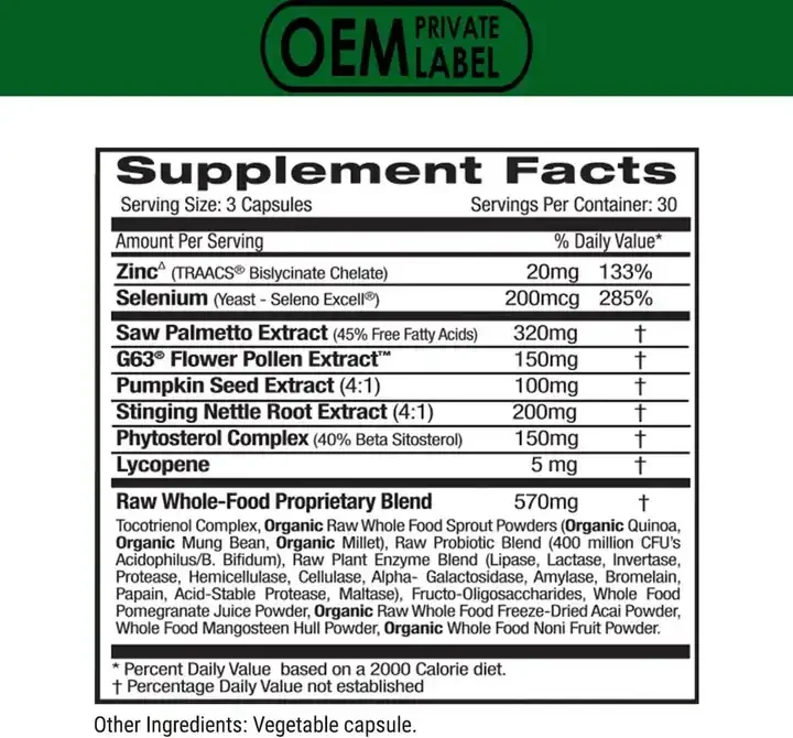 Biocaro Advanced Prostate Capsules for Men with Beta Sitosterol,Saw Palmetto,Pumpkin Seed Extract Herbal Supplement
