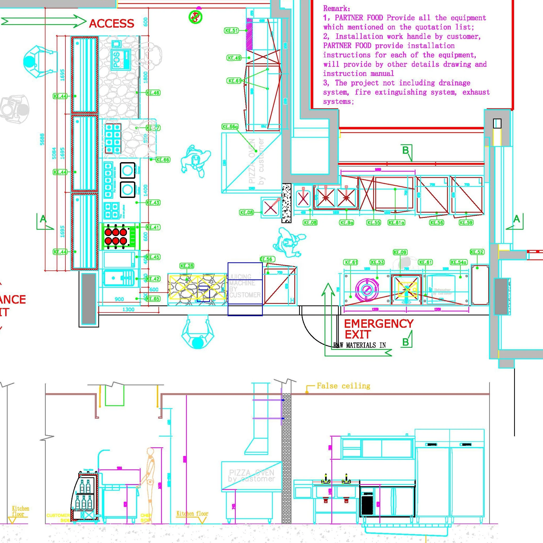 Professional Restaurant Kitchen Project Design Commercial Whole Kitchen ...
