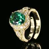 adjustable size Gold Green Nano ring
