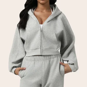 Crop Top Workout High Quality Women's Hoodies Sweatshirts Custom Embroidery logo Blank Hoodie