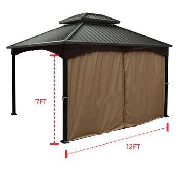 Haideng Sun Protection Waterproof Allen Roth Replacement Privacy Curtains for 10x12 Gazebo