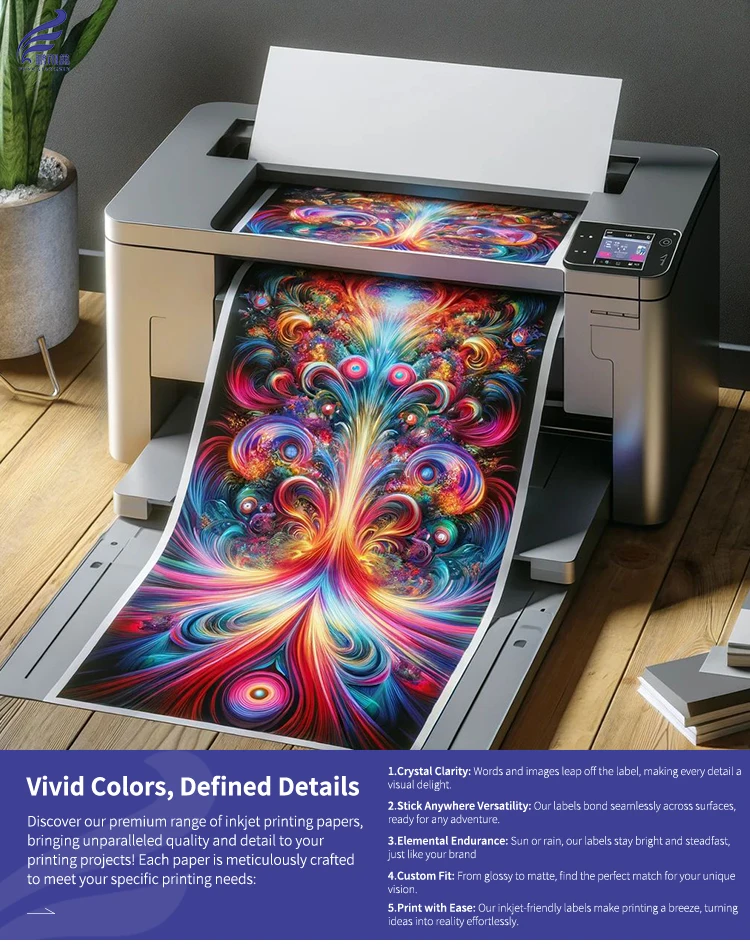 2024waterproof Glossy White Printable Vinyl Sticker Sheets For Inkjet