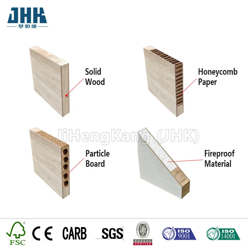 JHK-FC08 Melamine Door Wood Grain With groove Flat Modern Interior Doors MDF Board Interior Doors Interior Quality Is Good