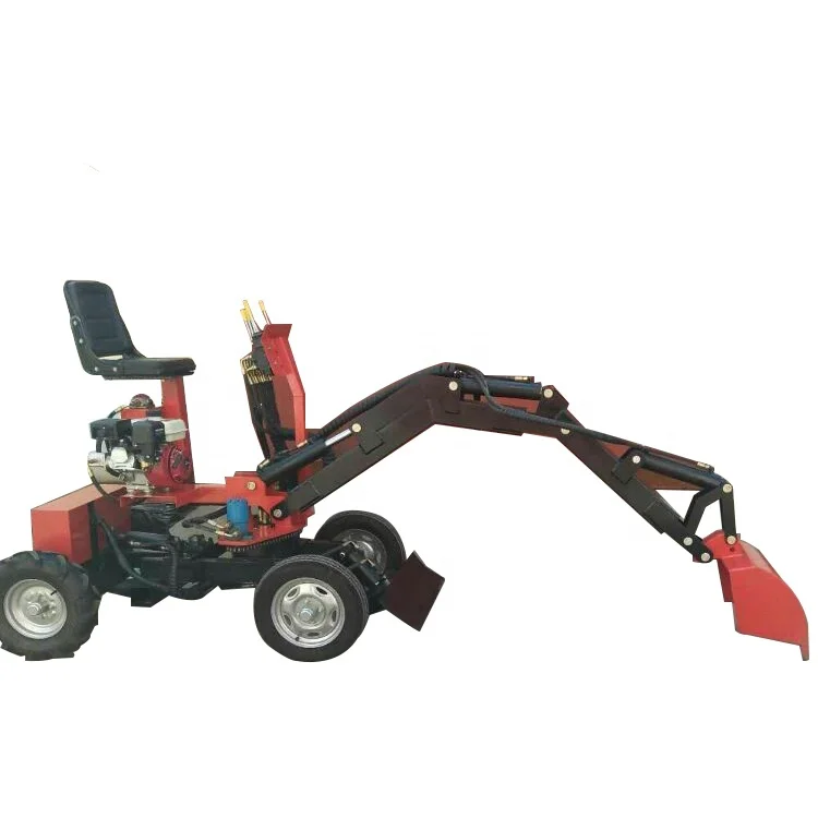 0.55T Mini Small Home Use Garden Trench Digger with Bucket and Wood Grabber for Farm Machinery