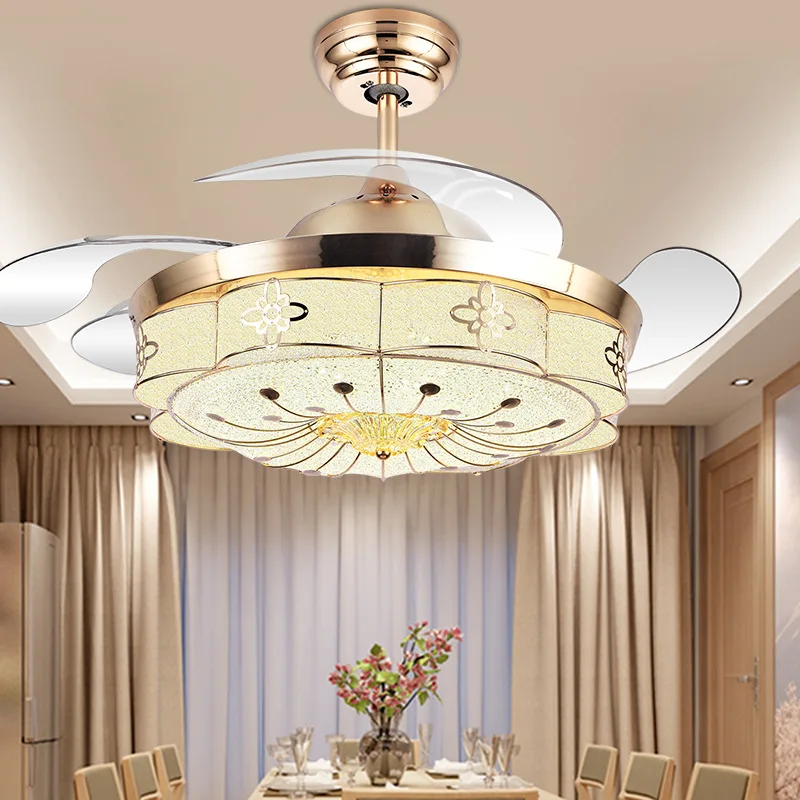 Led ceiling fan with light crystal fan light with remote led fan light